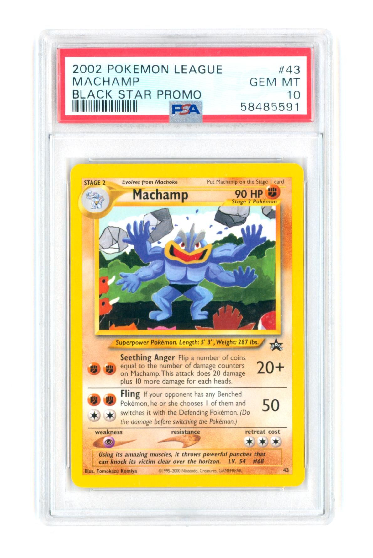 Machamp 43 - Pokemon League - Black Star Promo - 2002 - PSA 10 GEM-MT - Pokémon