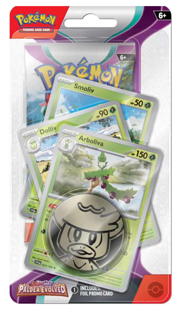 Pokémon TCG: Scarlet & Violet - Paldea Evolved Arboliva Premium Checklane Blister - EN Pokémon TCG: Scarlet & Violet - Paldea Evolved Arboliva Premium Checklane Blister - EN