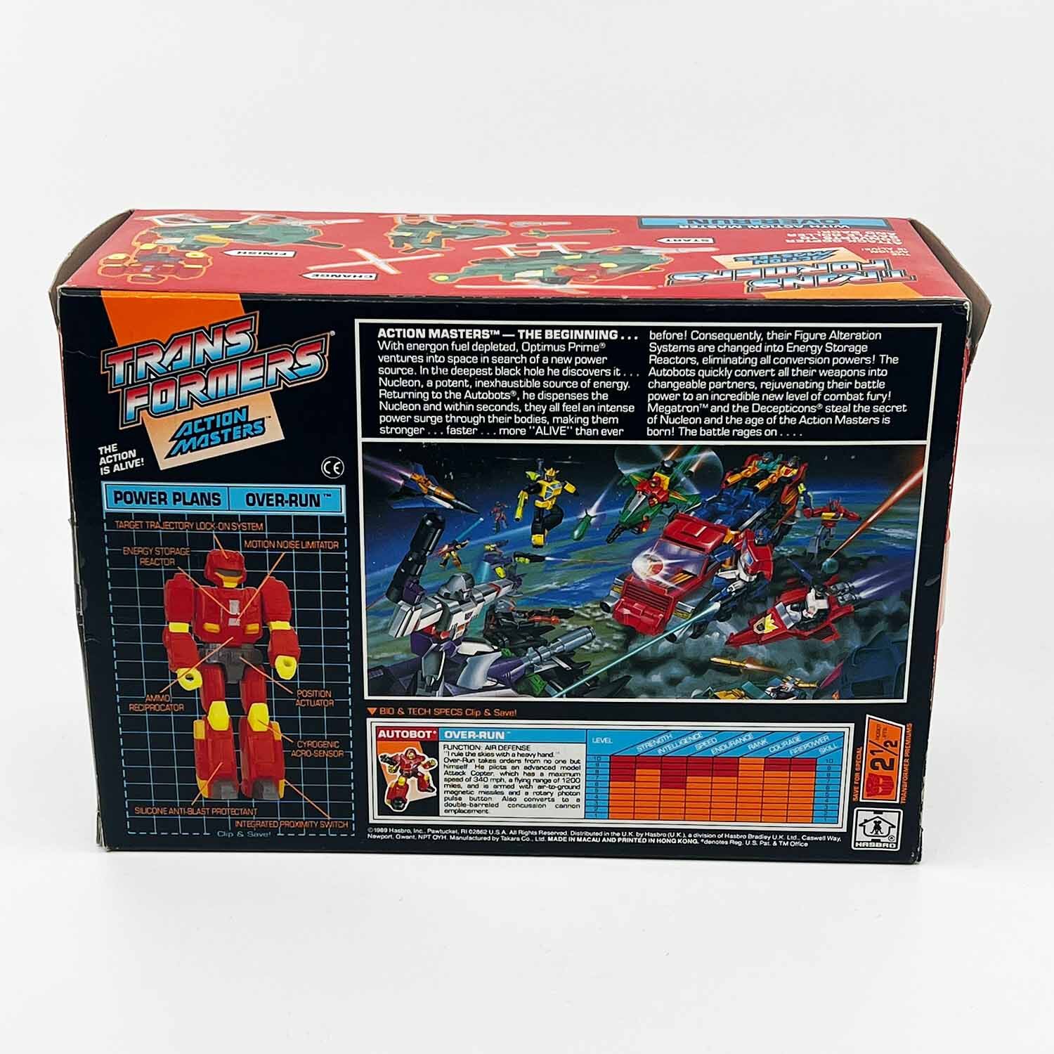 Over-Run Action Masters Autobot Transformers 1989 with Box