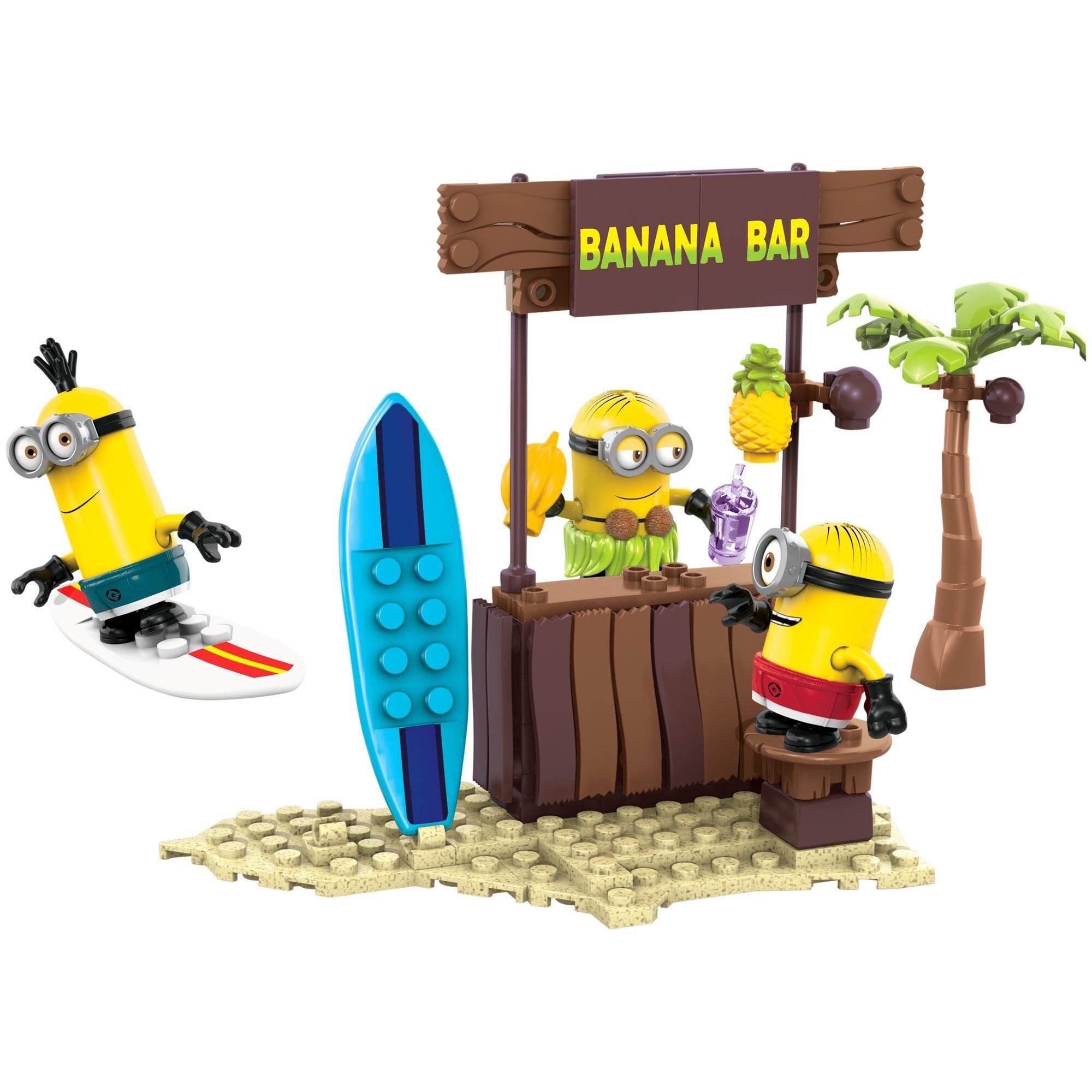 Minions Mega Bloks 89-Piece Construction Set, Despicable Beach Day Figure Pack