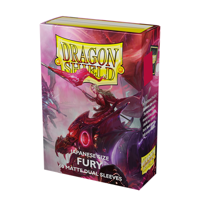 DRAGON SHIELD JAPANESE SIZE DUAL MATTE SLEEVES - FURY 'ALARIA, COMMONWEALTH CHAMPION' (60 SLEEVES) DRAGON SHIELD JAPANESE SIZE DUAL MATTE SLEEVES - FURY 'ALARIA, COMMONWEALTH CHAMPION' (60 SLEEVES)