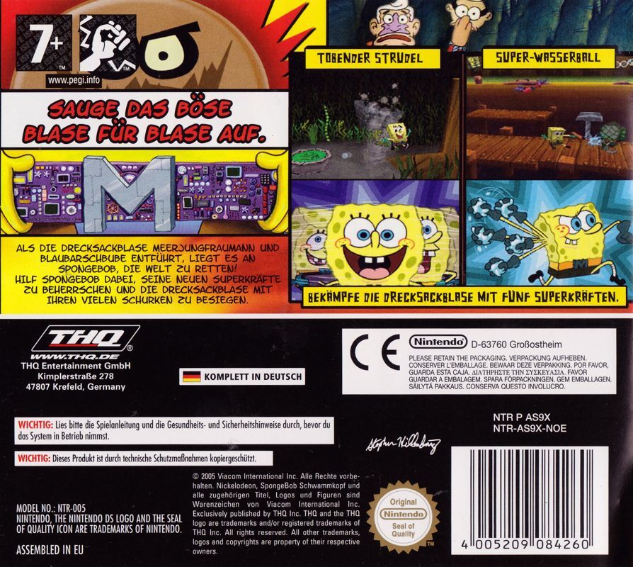 SpongeBob SquarePants: The Yellow Avenger - Nintendo DS