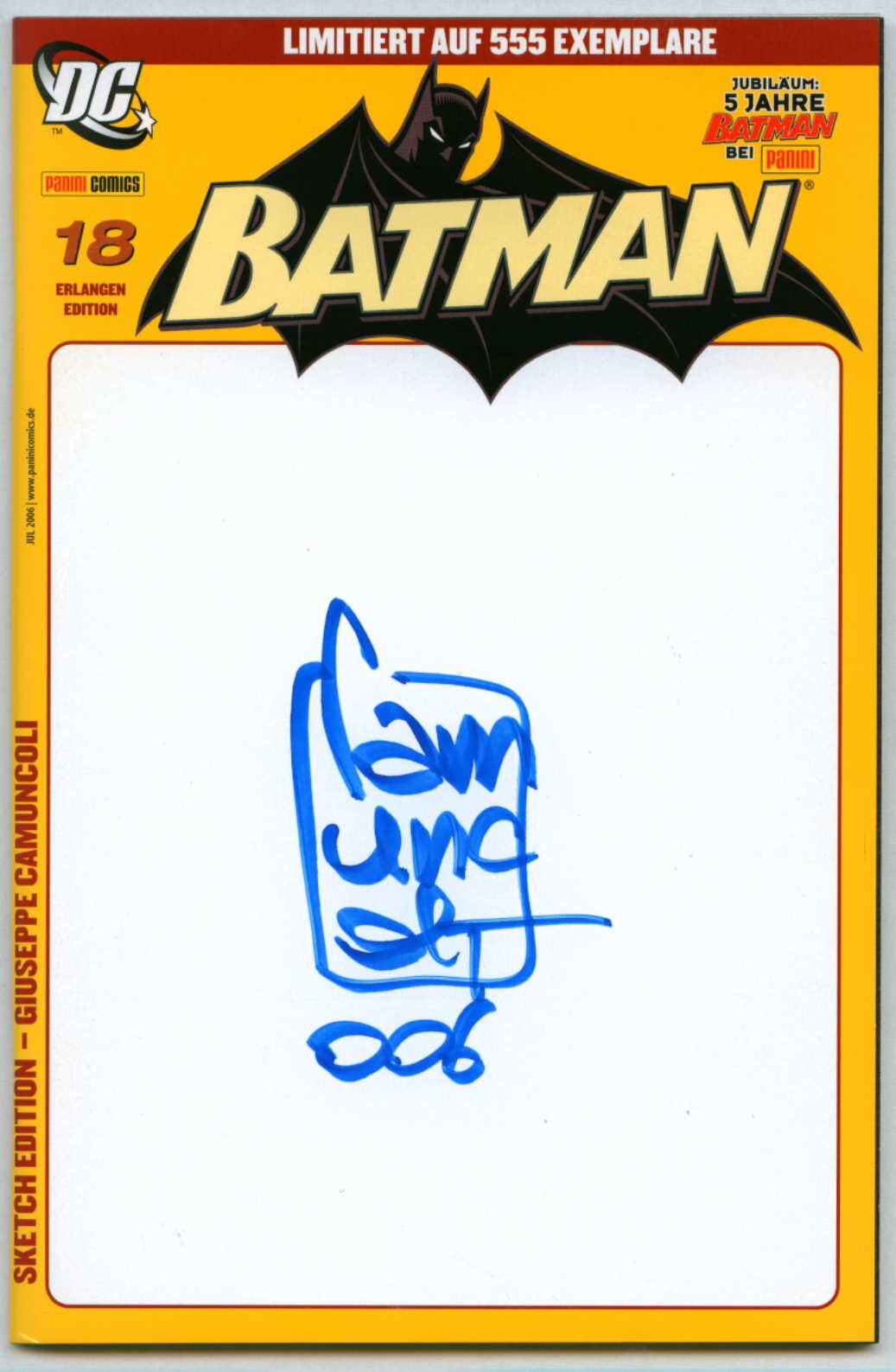Batman #18 Blank Variant Cover Signiert
