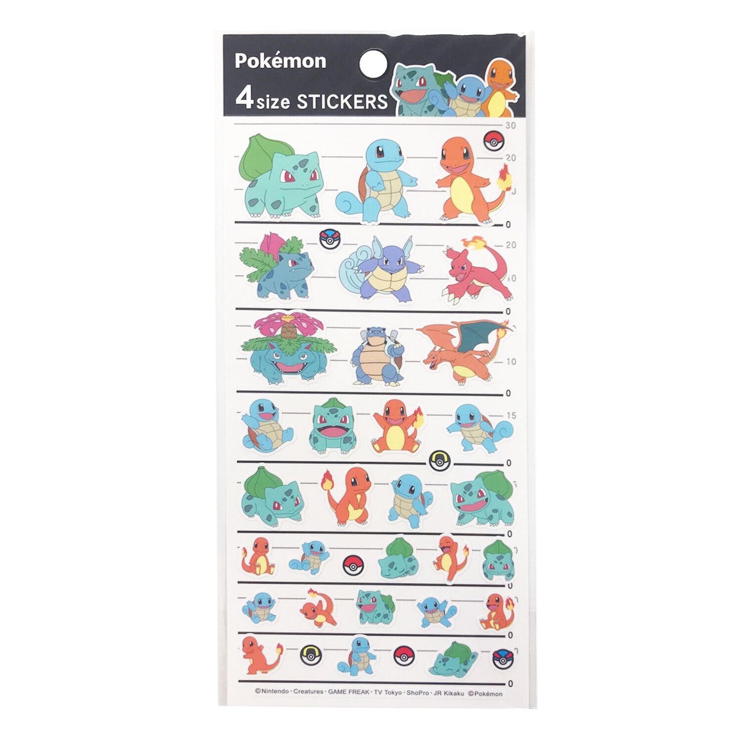 4 Size Stickers / Kanto Region Starters 4 Size Stickers / Kanto Region Starters