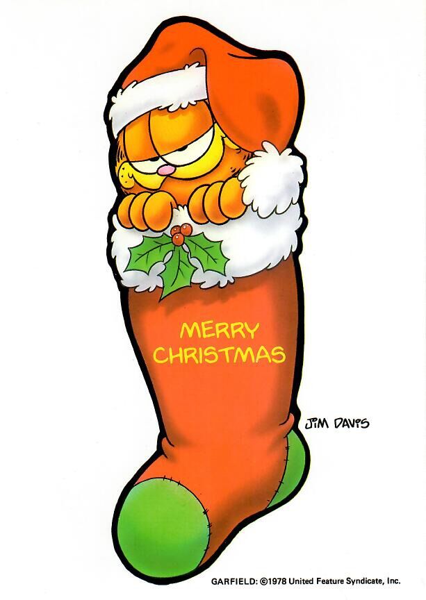 garfield_postcard_00150 Garfield Postkarte MERRY CHRISTMAS