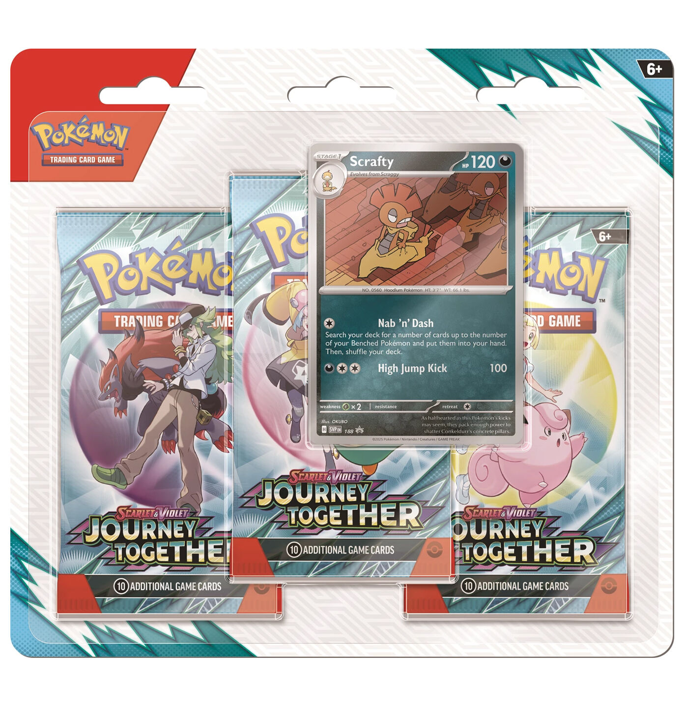 Pokémon TCG: Scarlet & Violet - Journey together (SV09) Scrafty 3-Pack Blisters - EN