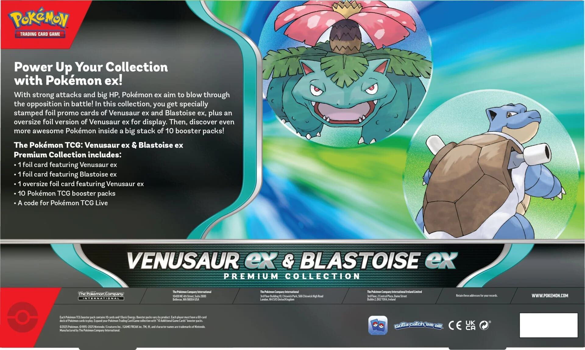Pokémon TCG: Venusaur ex & Blastoise ex Premium Collection - EN