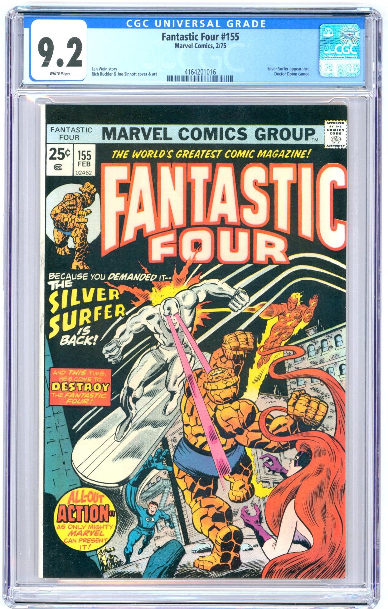 Fantastic Four #155 CGC 9.2 Fantastic Four #155 CGC 9.2