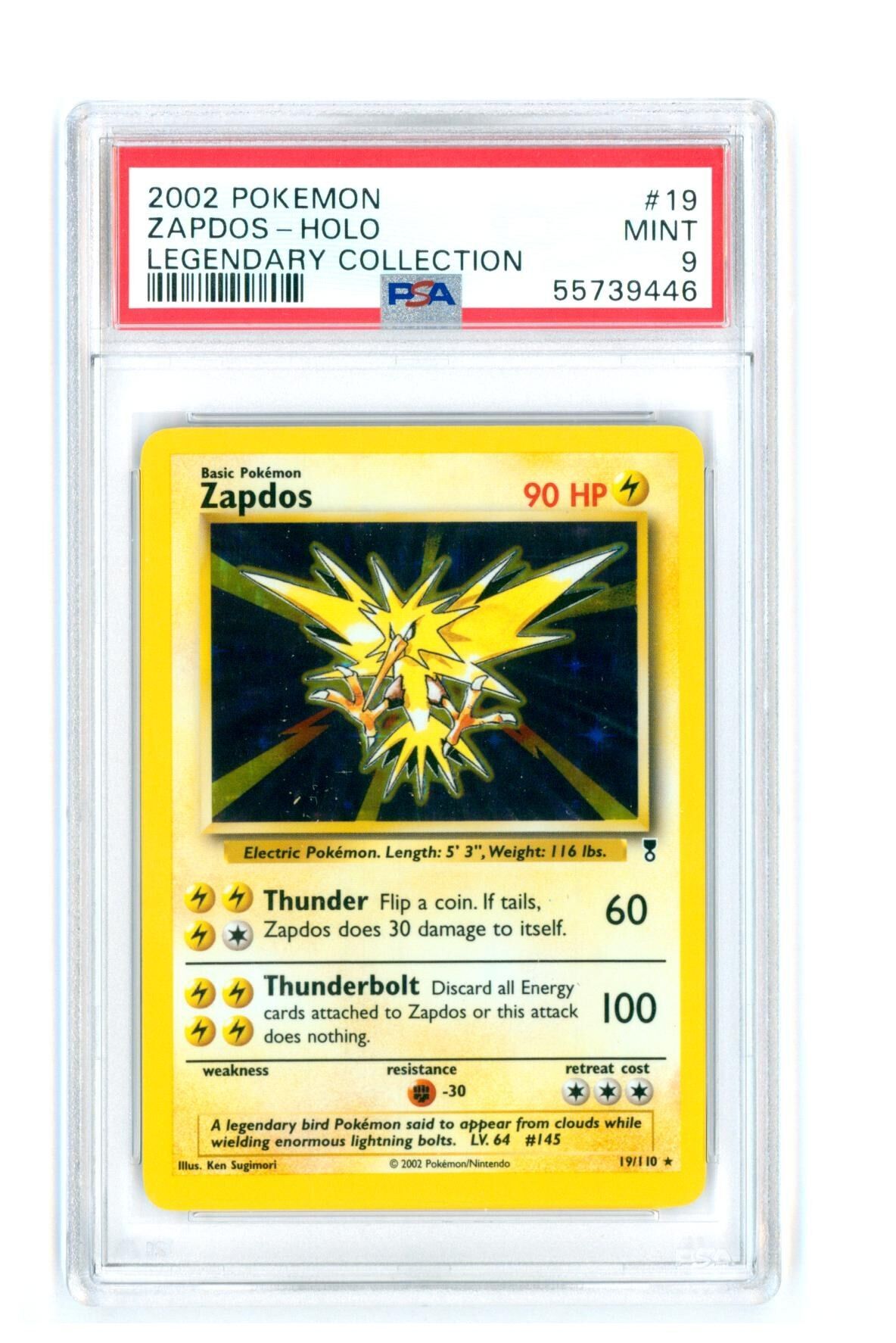 Zapdos #19 - Legendary Collection - Holo - PSA 9 MINT - Pokemon