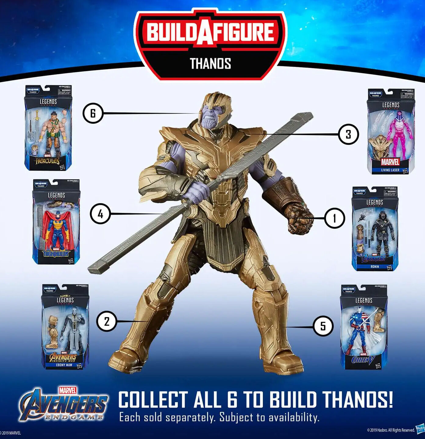 Avengers Endgame Marvel Legends Thanos Series Living Laser Action Figure