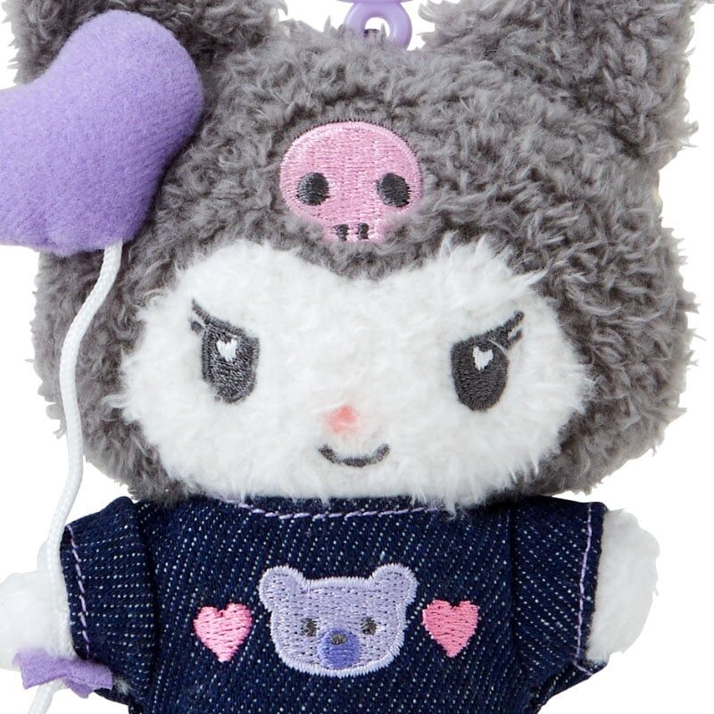 Kuromi Mascot Holder (Denim Patch) - 12 cm