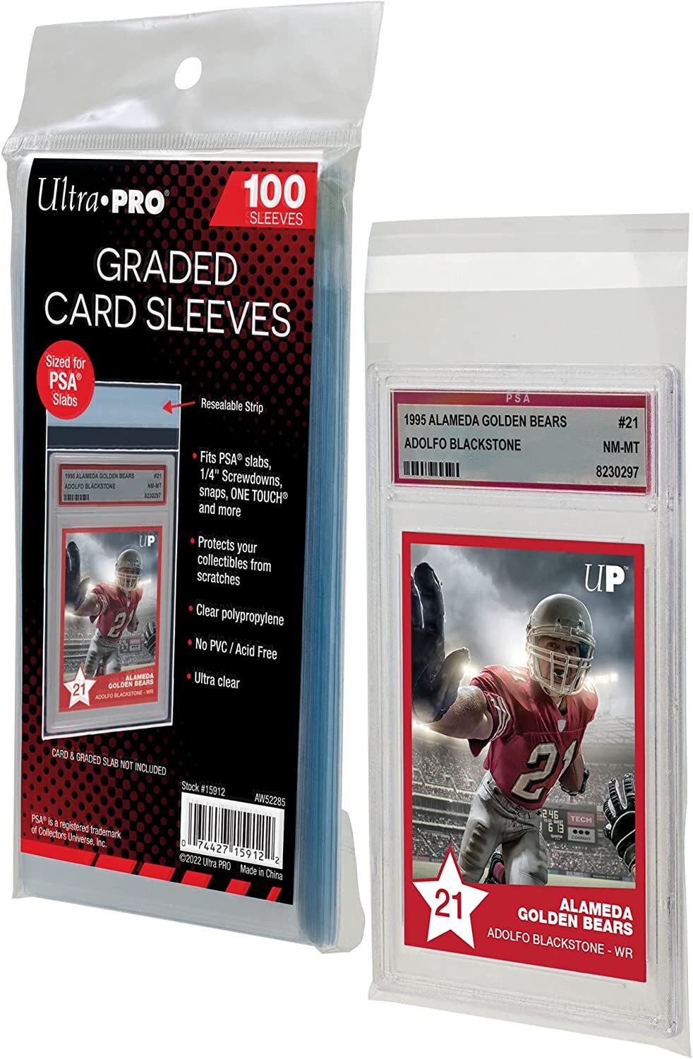 UP - PSA Graded Card Slab Resealable Sleeves for PSA (100)