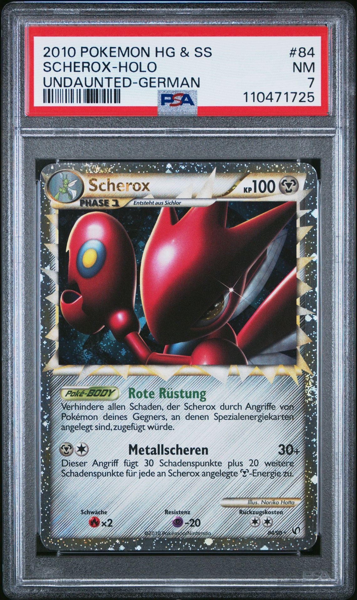 2010 POKEMON HEARTGOLD & SOULSILVER UNDAUNTED 84 SCHEROX-HOLO GERMAN - PSA 7 NM - Pokémon 2010 POKEMON HEARTGOLD & SOULSILVER UNDAUNTED 84 SCHEROX-HOLO GERMAN - PSA 7 NM - Pokémon
