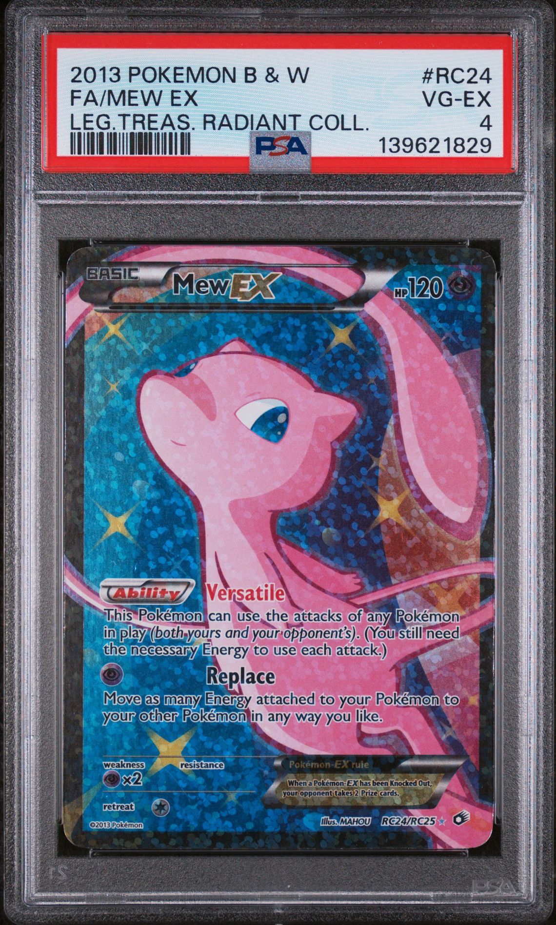 2013 POKEMON BLACK & WHITE LEGENDARY TREASURES RADIANT COLLECTION #RC24 FA/MEW EX LEG.TREAS. RADIANT COLL. - VG-EX 4 - Pokemon