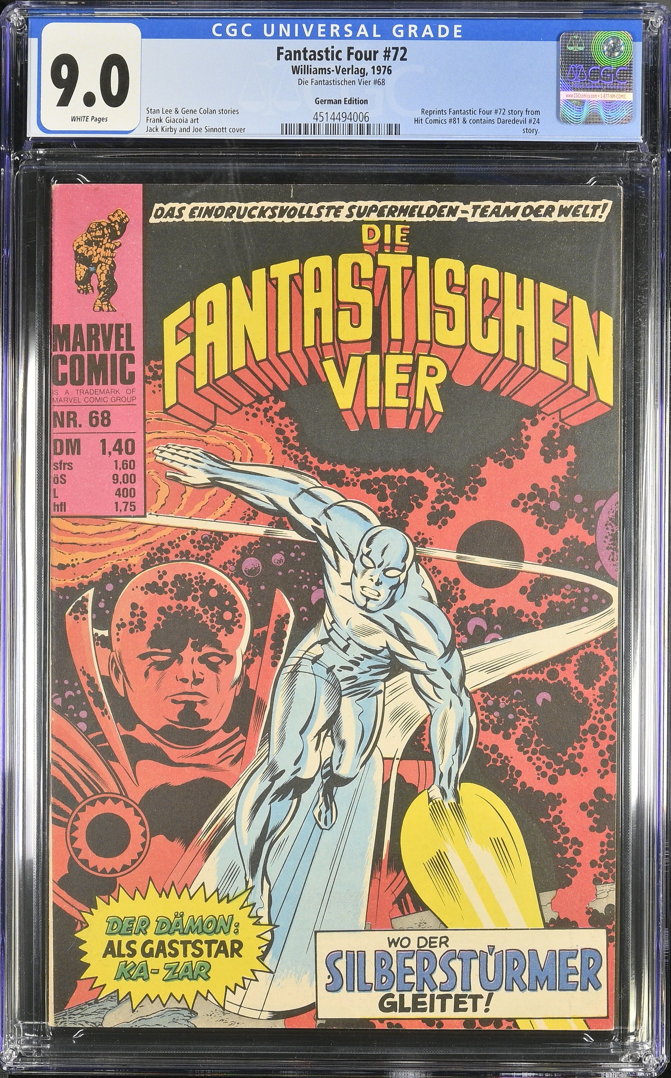 Fantastic Four #72 Fantastischen Vier #68 CGC 9.0