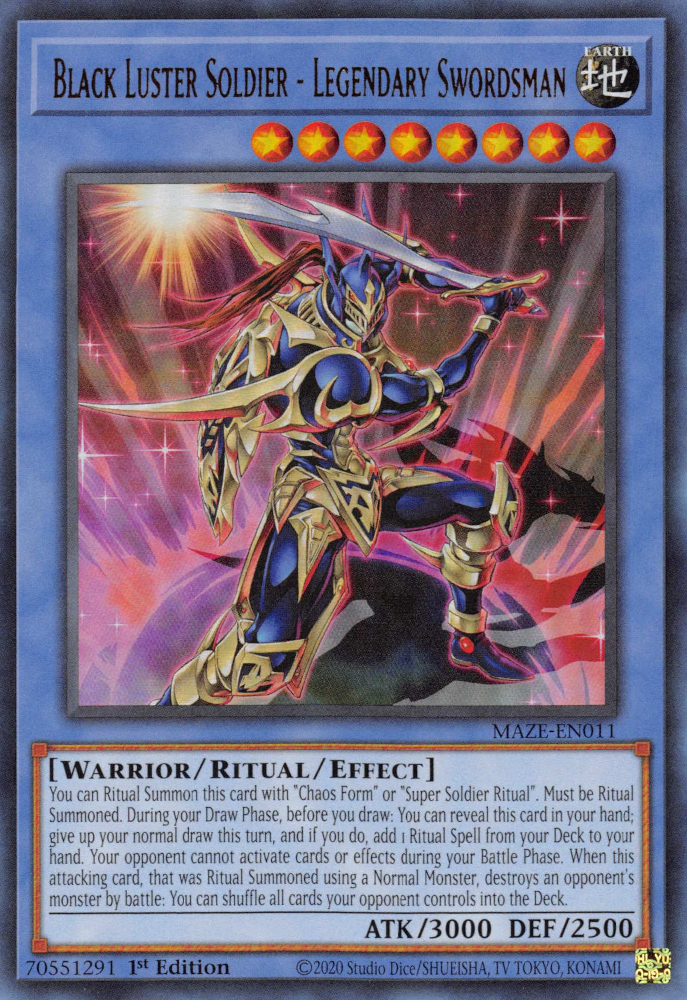 Schwarz Glänzender Soldat - Legendärer Schwertkämpfer - MAZE-011 - Ultra Rare - 1. Auflage Schwarz Glänzender Soldat - Legendärer Schwertkämpfer - MAZE-011 - Ultra Rare - 1. Auflage