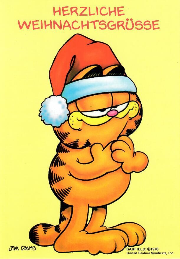 garfield_postcard_00143 Garfield Postkarte HERZLICHE WEIHNACHTSGRÜSSE
