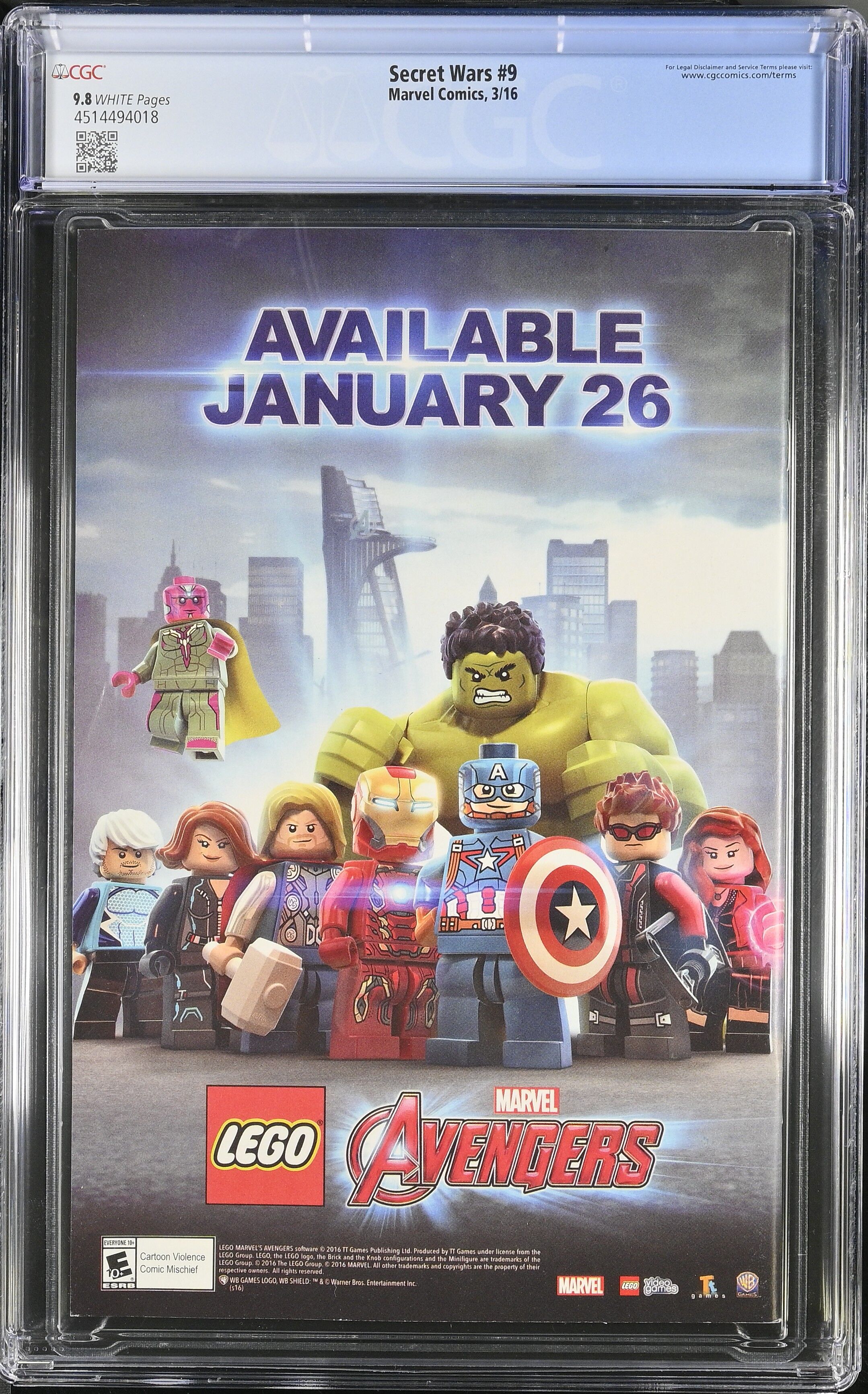 Secret Wars #9 CGC 9.8 Top Pop!