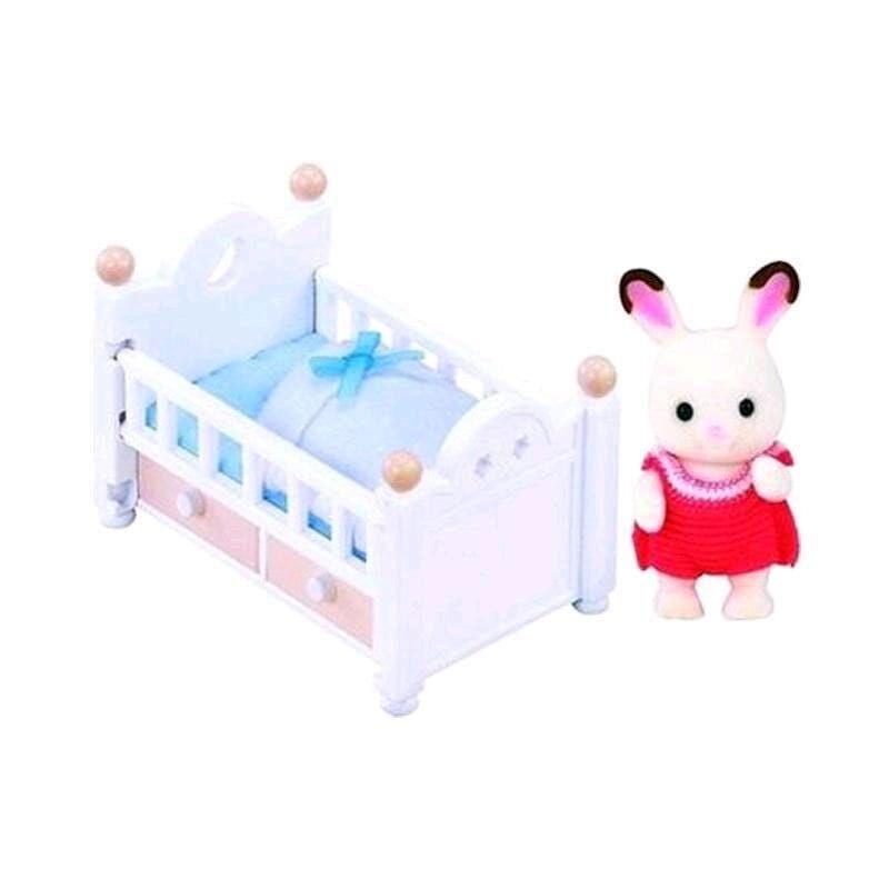 Sylvanian Families: Schokoladenhasen Baby mit Babybett Figur 5 cm Sylvanian Families: Schokoladenhasen Baby mit Babybett Figur 5 cm