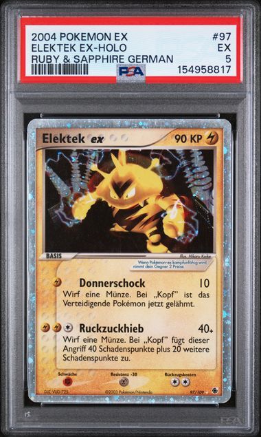 Elektek ex #97 - Ex Ruby & Sapphire - Holo - PSA 5 EX - Pokemon Elektek ex #97 - Ex Ruby & Sapphire - Holo - PSA 5 EX - Pokemon
