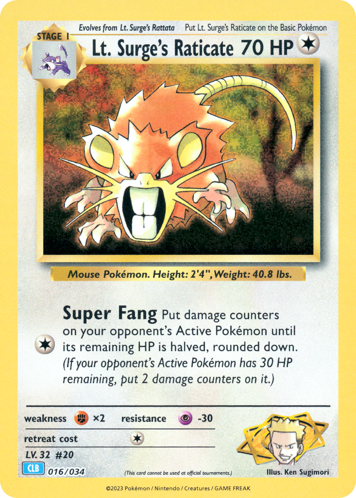 Lt. Surge’s Raticate - 016/34 - EN