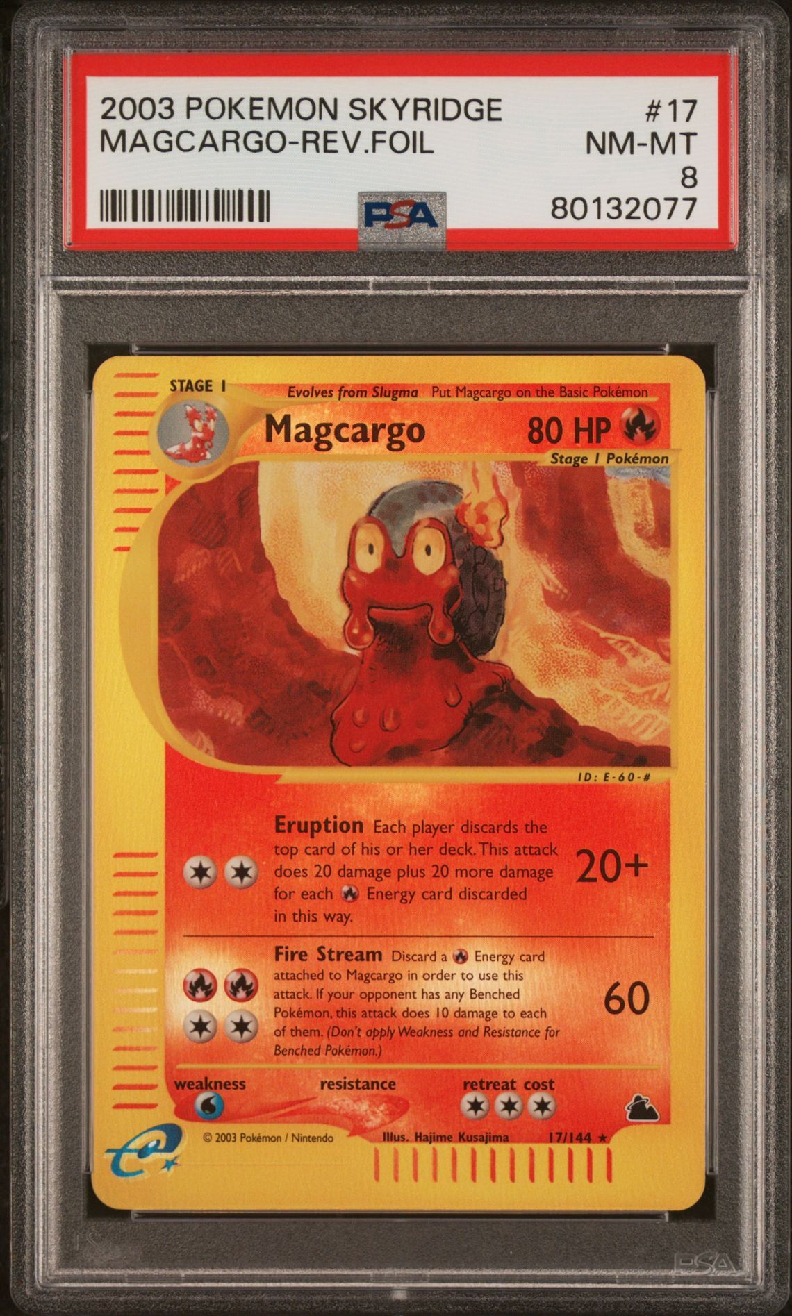 2003 POKEMON SKYRIDGE 17 MAGCARGO-REVERSE FOIL - PSA 8 NM-MT 2003 POKEMON SKYRIDGE 17 MAGCARGO-REVERSE FOIL - PSA 8 NM-MT