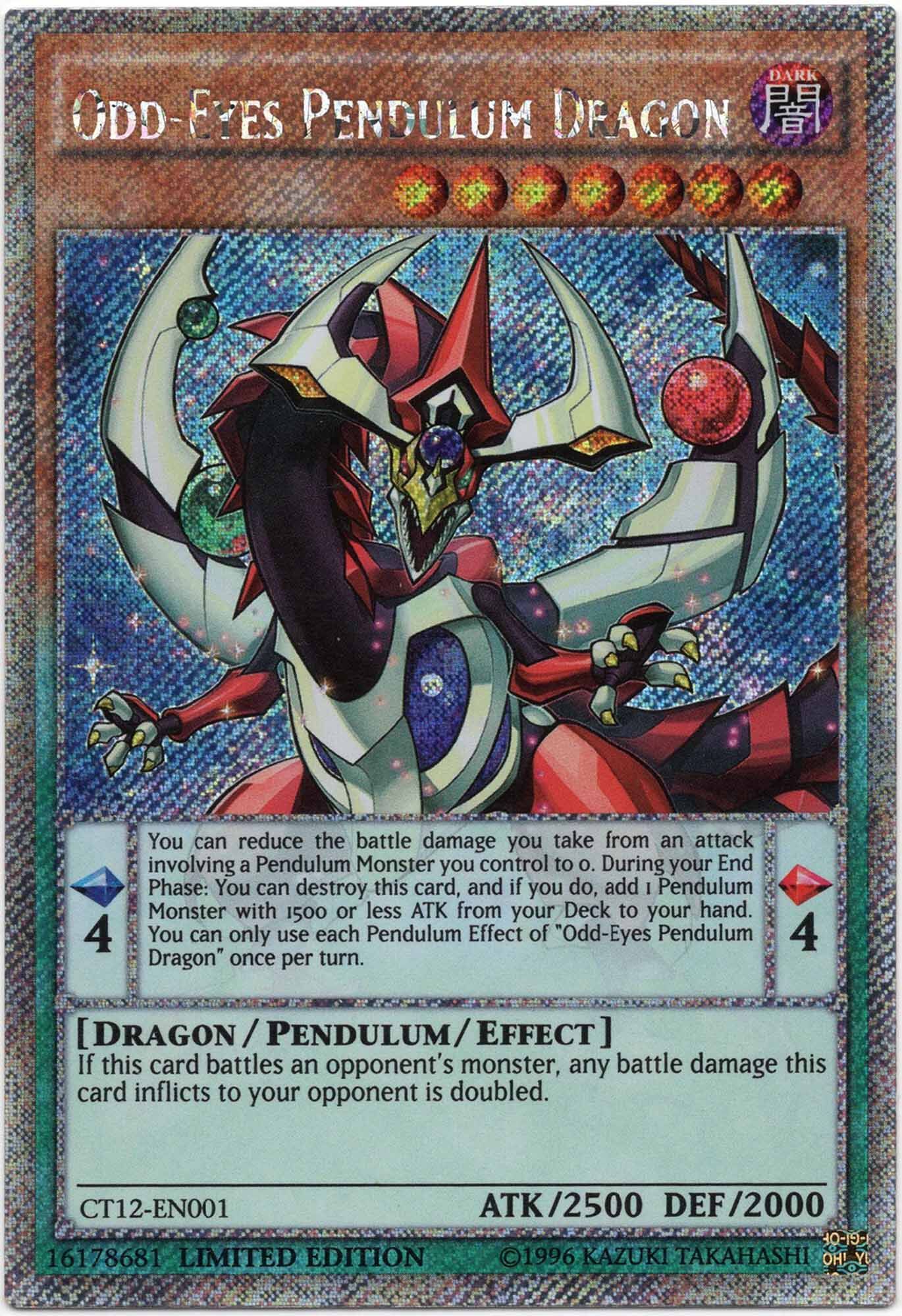 Odd-Eyes Pendulum Dragon - CT12-EN001 - Platinum Secret Rare - Limited Edition (Near Mint)