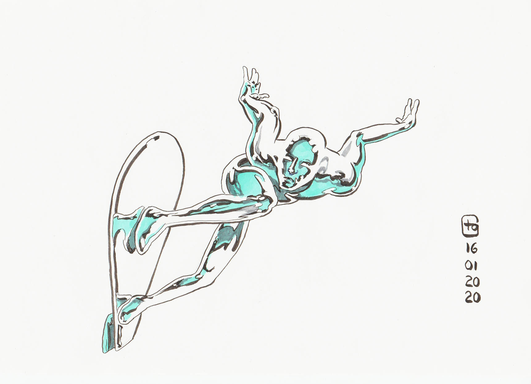 Silver Surfer Originalzeichnung