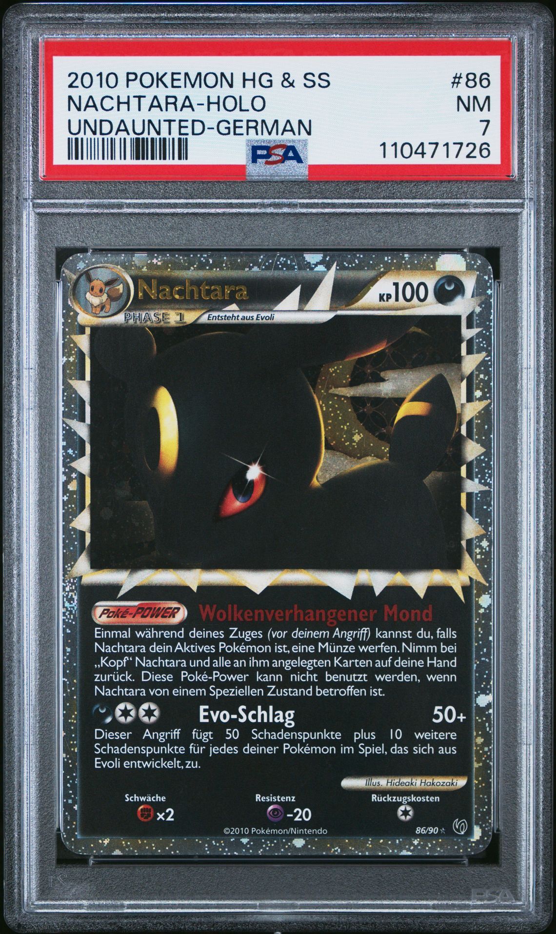 2010 POKEMON HEARTGOLD & SOULSILVER UNDAUNTED 86 NACHTARA-HOLO GERMAN - PSA 7 NM - Pokémon 2010 POKEMON HEARTGOLD & SOULSILVER UNDAUNTED 86 NACHTARA-HOLO GERMAN - PSA 7 NM - Pokémon