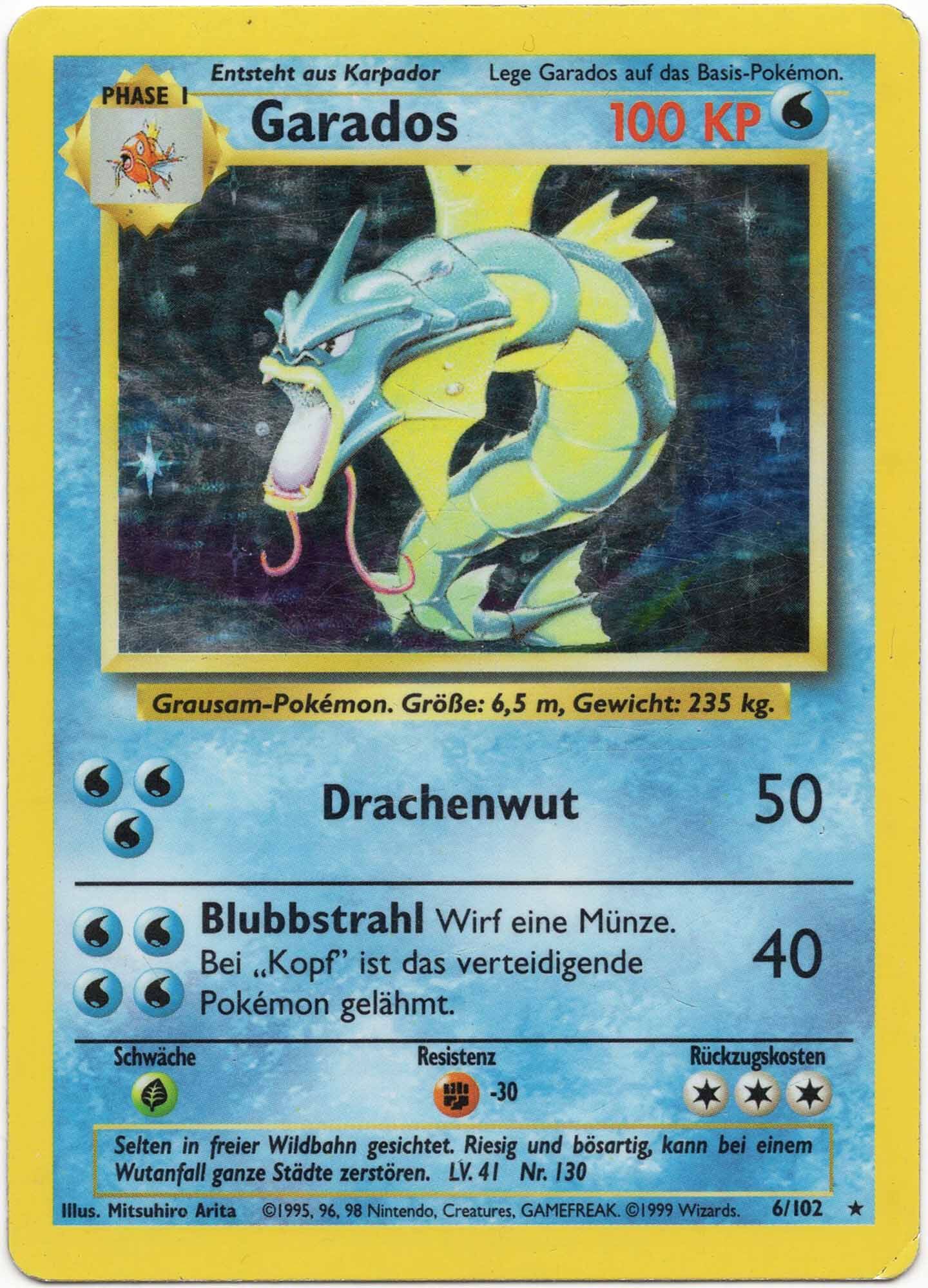 Garados - 6/102 - Pokémon TCG (Heavily Played)