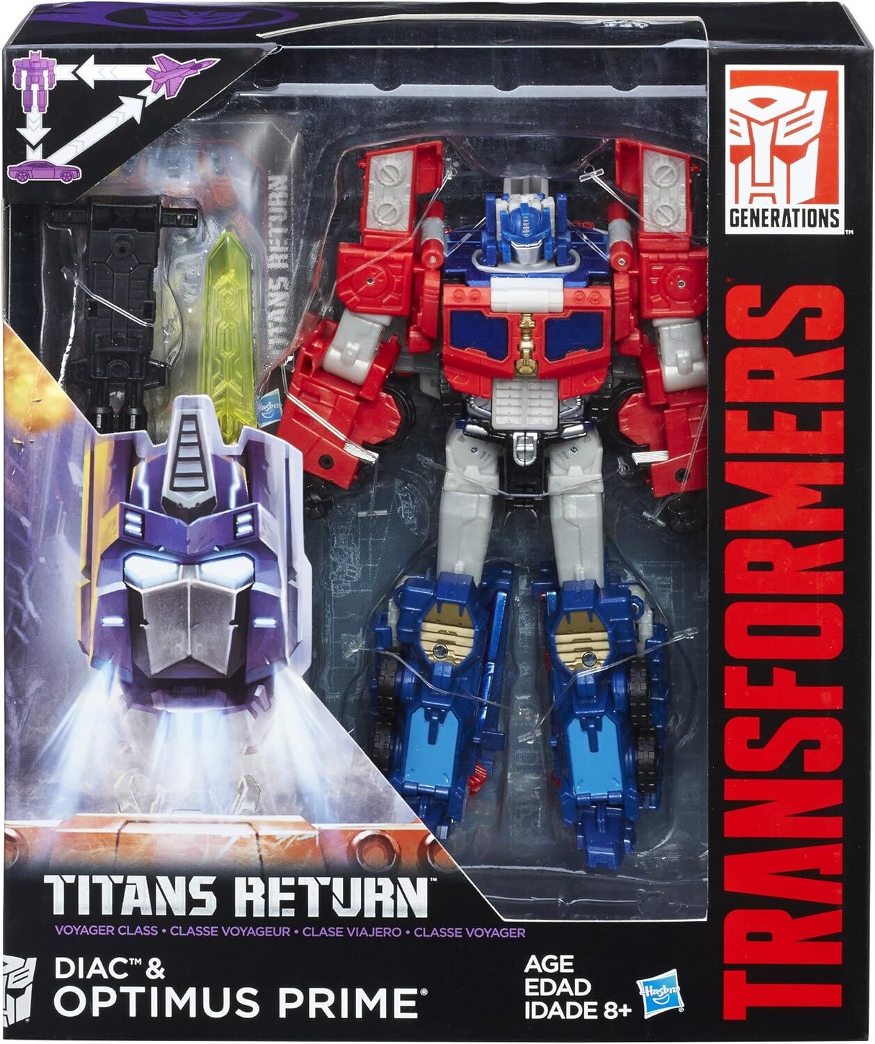Transformers Generations Titans Return Diac & G2 Optimus Prime Voyager Action Figure