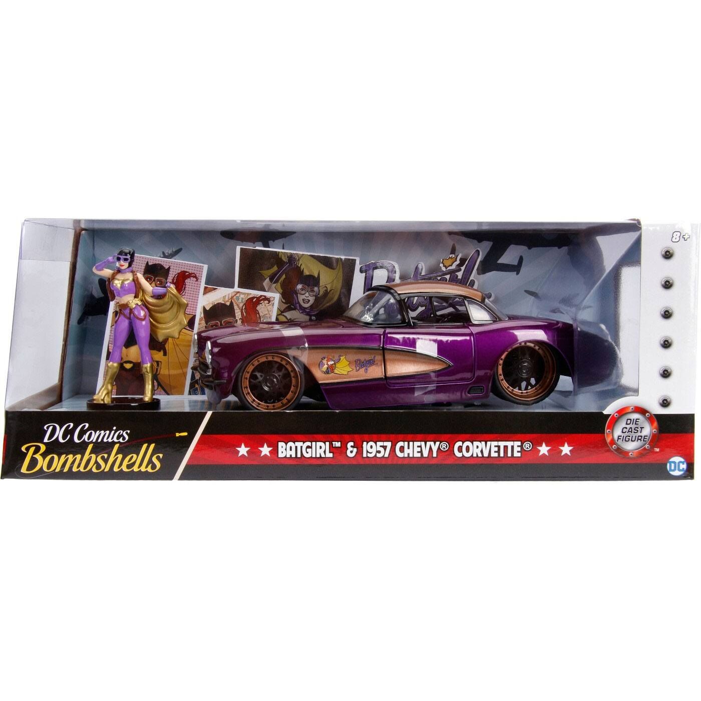 DC Bombshells Diecast Modell Hollywood Rides 1/24 1957 Chevy Corvette mit Batgirl Figur
