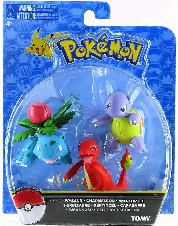 Pokemon Action Pose Ivysaur, Charmeleon & Wartortle 3-Inch Mini Figure 3-Pack