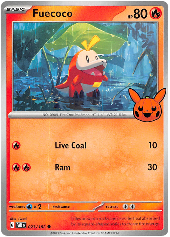 Fuecoco - PAR 23 - Trick or Trade 2024 Stamp - EN Fuecoco - PAR 23 - Trick or Trade 2024 Stamp - EN