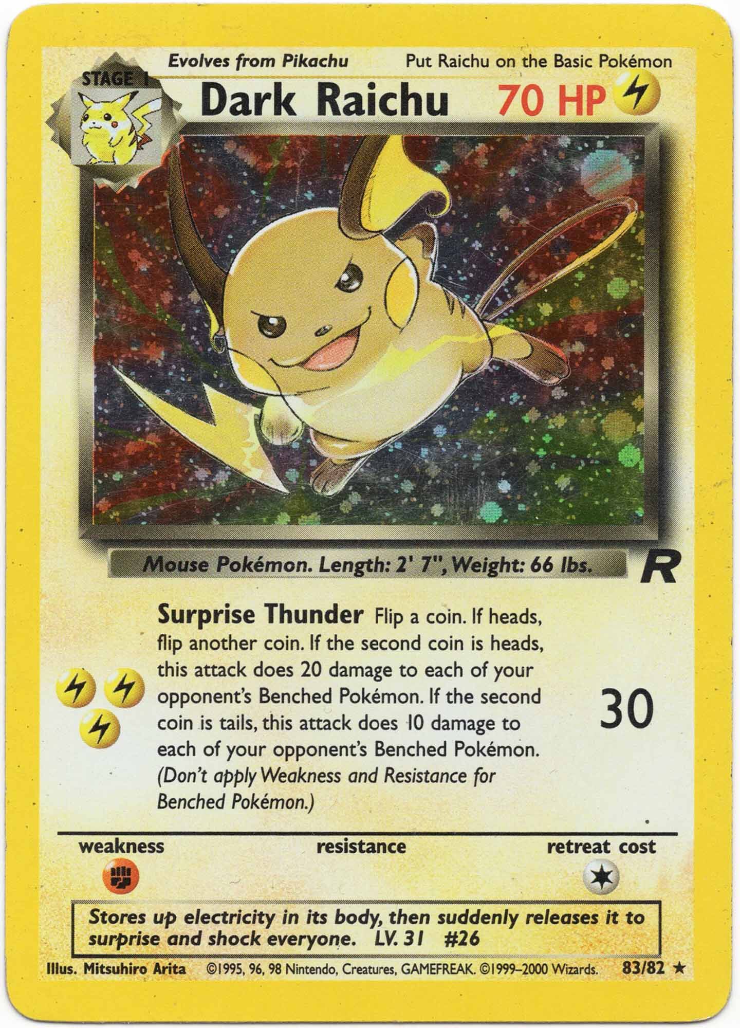 dark-raichu-83-82-poke-mon-tcg-lightly-played Dark Raichu - 83/82 - Pokémon TCG (Lightly Played)