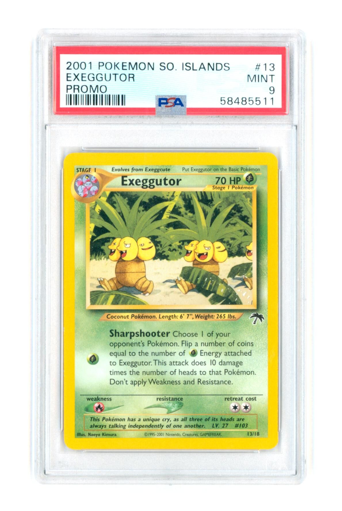 Exeggutor 13/18 - Promo - So. Islands - 2001 - PSA 9 MINT - Pokémon