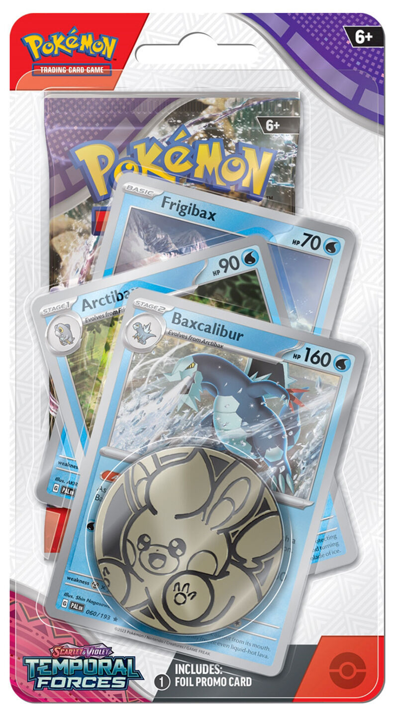 Pokémon Sword & Shield Scarlet Violet Temporal Forces Baxcalibur Premium Checklane Blister - EN