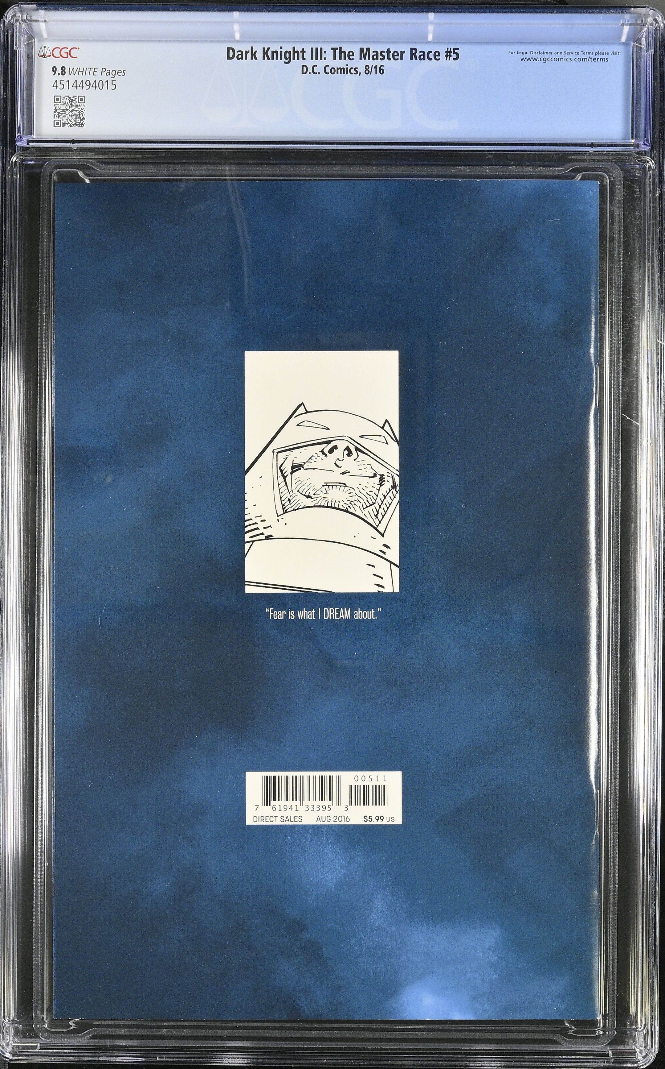 Dark Knight III The Master Race #5 CGC 9.8 Top Pop!