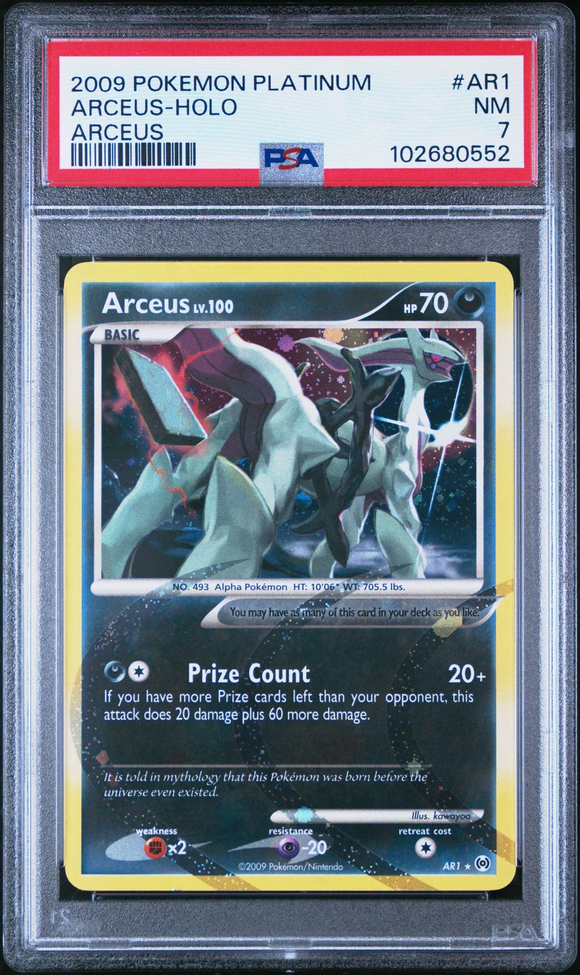 2009 POKEMON PLATINUM ARCEUS AR1 ARCEUS-HOLO - PSA 7 NM - Pokémon 2009 POKEMON PLATINUM ARCEUS AR1 ARCEUS-HOLO - PSA 7 NM - Pokémon