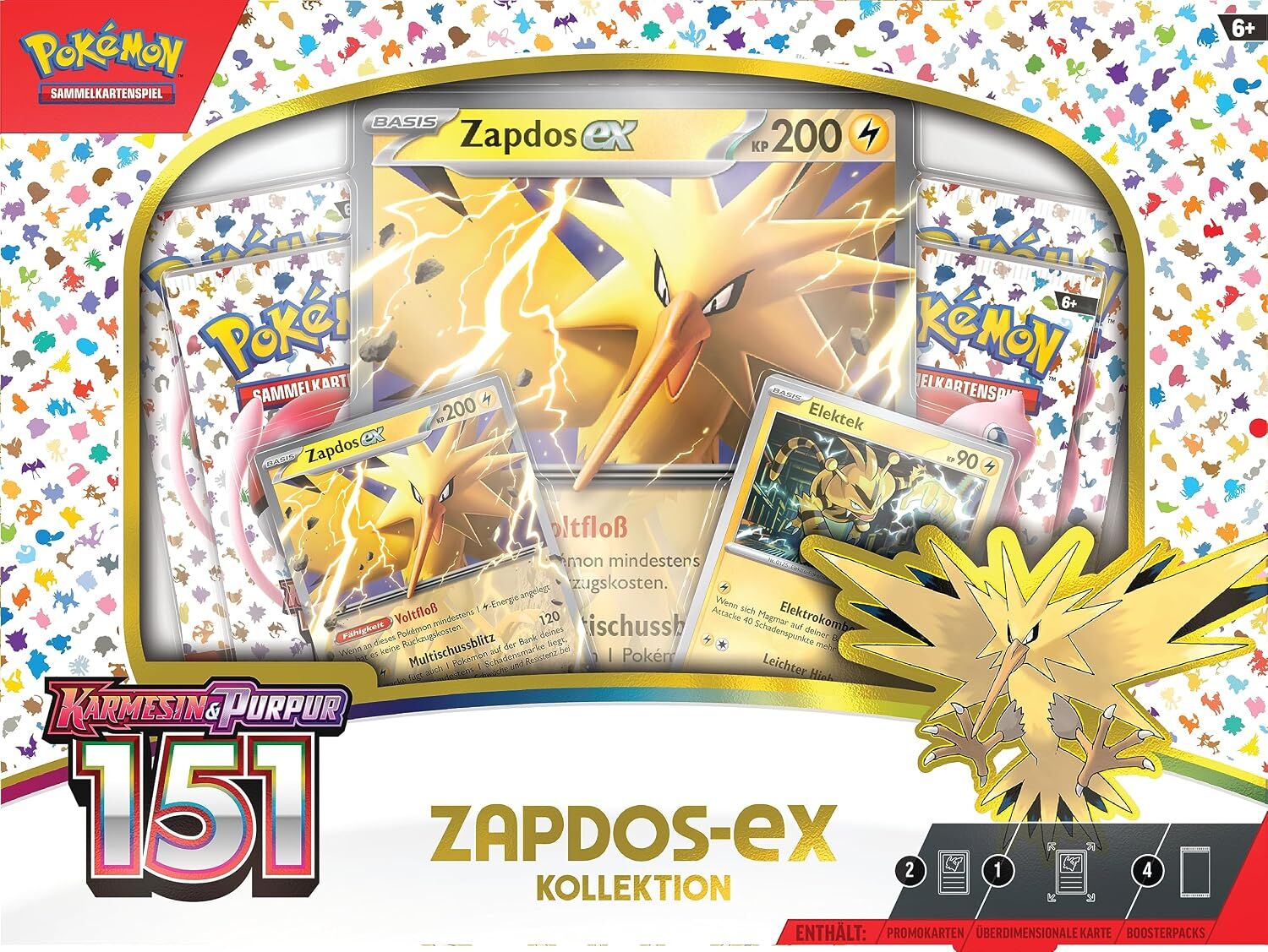 Pokémon TCG: Karmesin & Purpur - 151 Zapdos ex Kollektion - DE