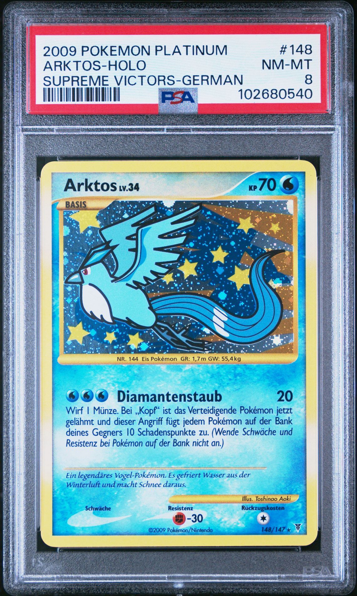 2009 POKEMON PLATINUM SUPREME VICTORS 148 ARKTOS-HOLO GERMAN - PSA 8 NM-MT - Pokémon