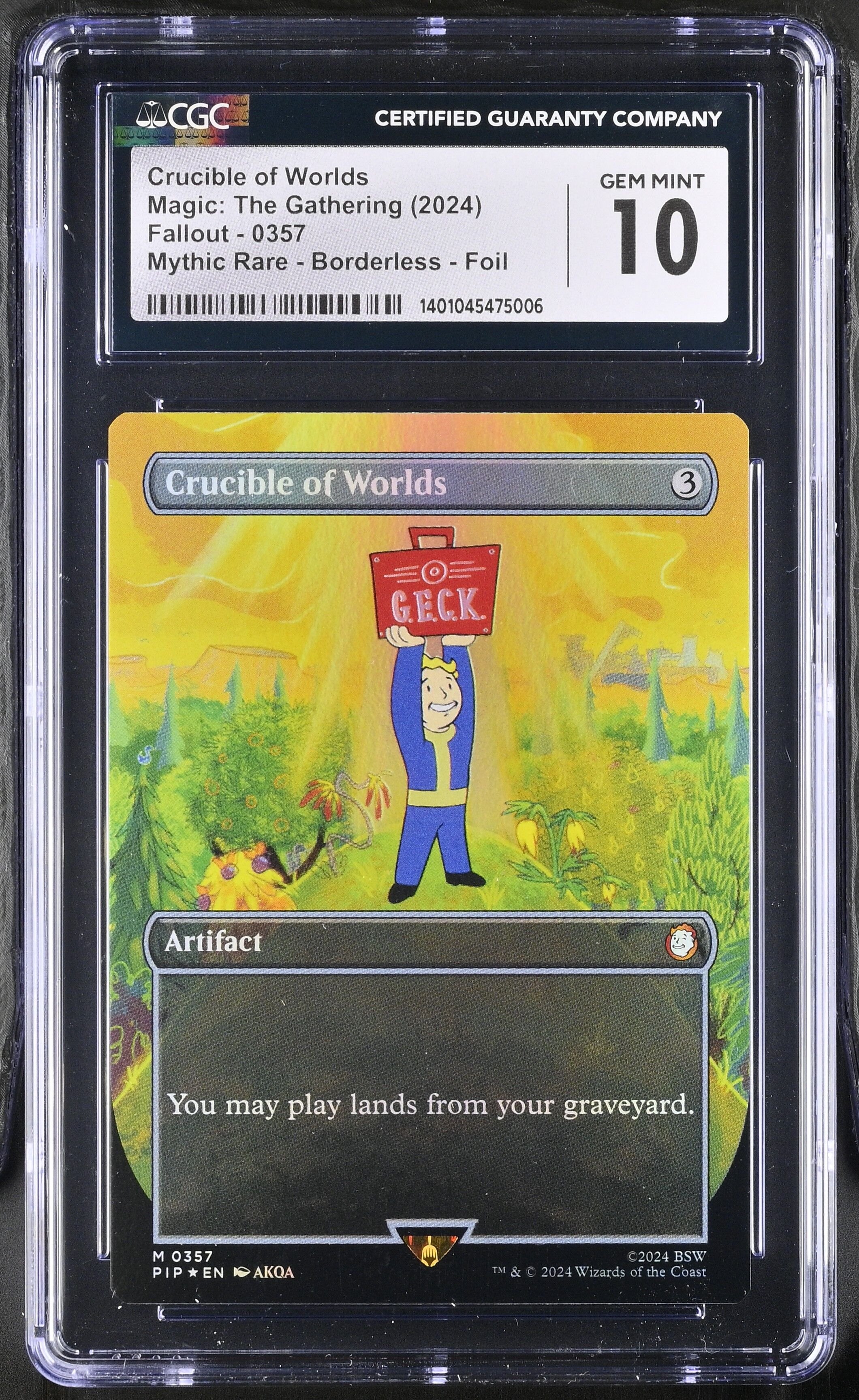 Crucible of Worlds - Fallout 0357 - Mythic Rare Borderless Foil - CGC 10 - 2024 Magic: The Gathering Crucible of Worlds - Fallout 0357 - Mythic Rare Borderless Foil - CGC 10 - 2024 Magic: The Gathering