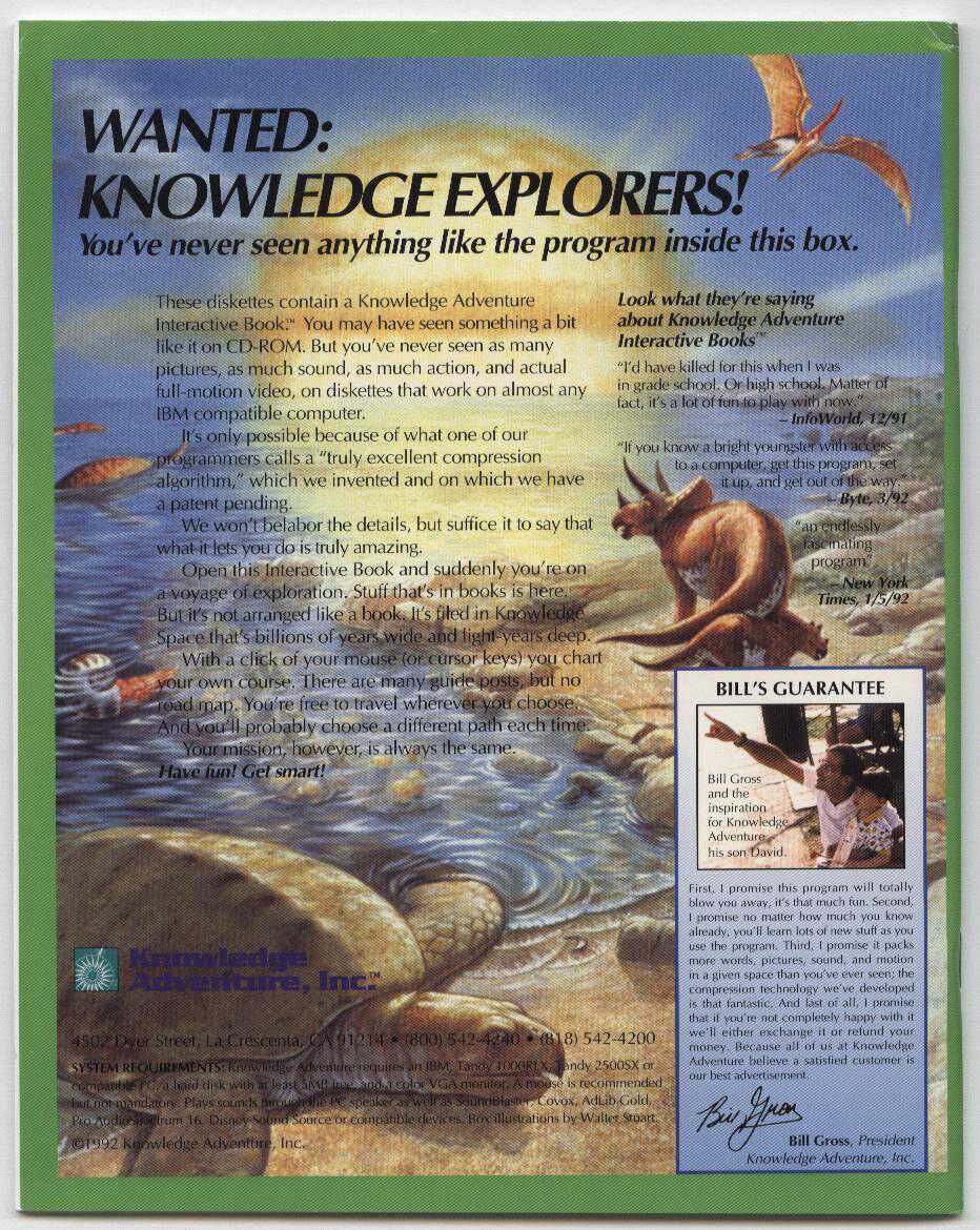 Dinosaur Adventure PC Game 1992