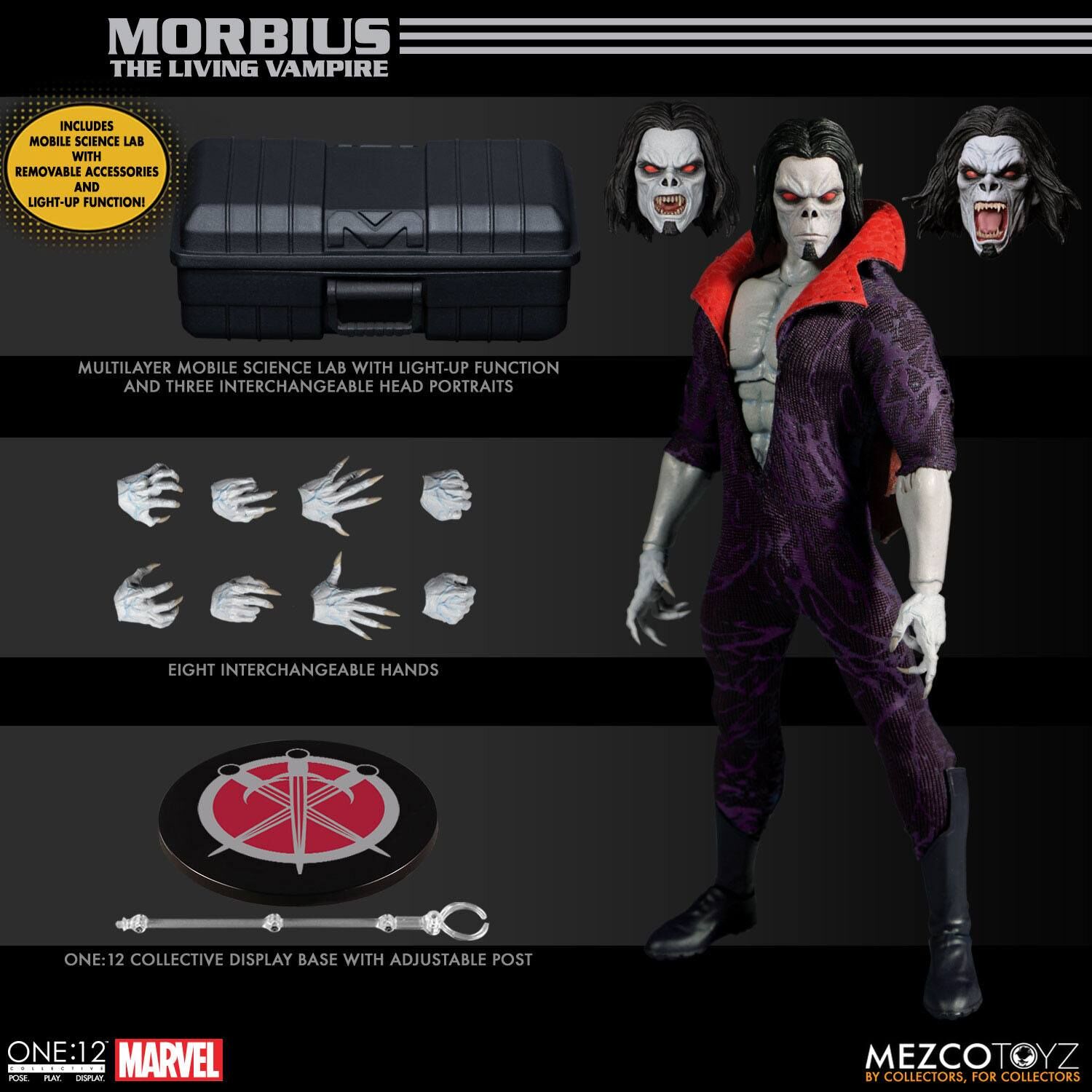Marvel Universe Actionfigur mit Leuchtfunktion 1/12 Morbius 17 cm