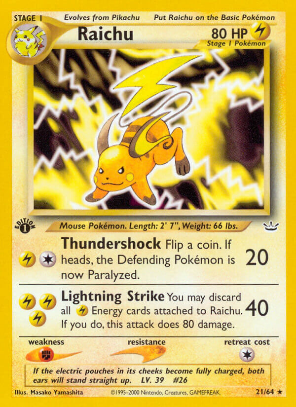 Raichu - 21/66 - 1st Edition - EN Raichu - 21/66 - 1st Edition - EN