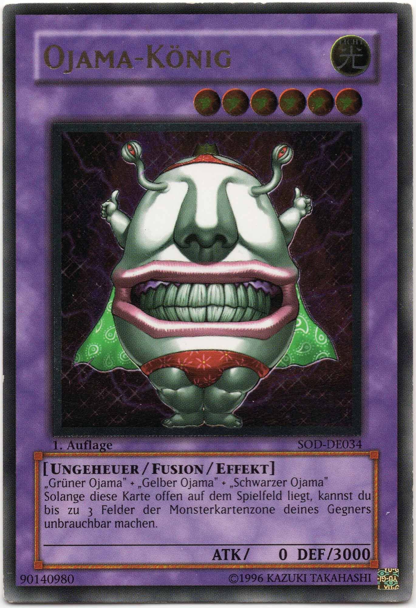 ojama-k-nig-sod-de034-ultimate-rare-1-auflage-moderately-played Ojama-König - SOD-DE034 - Ultimate Rare - 1. Auflage (Moderately Played)