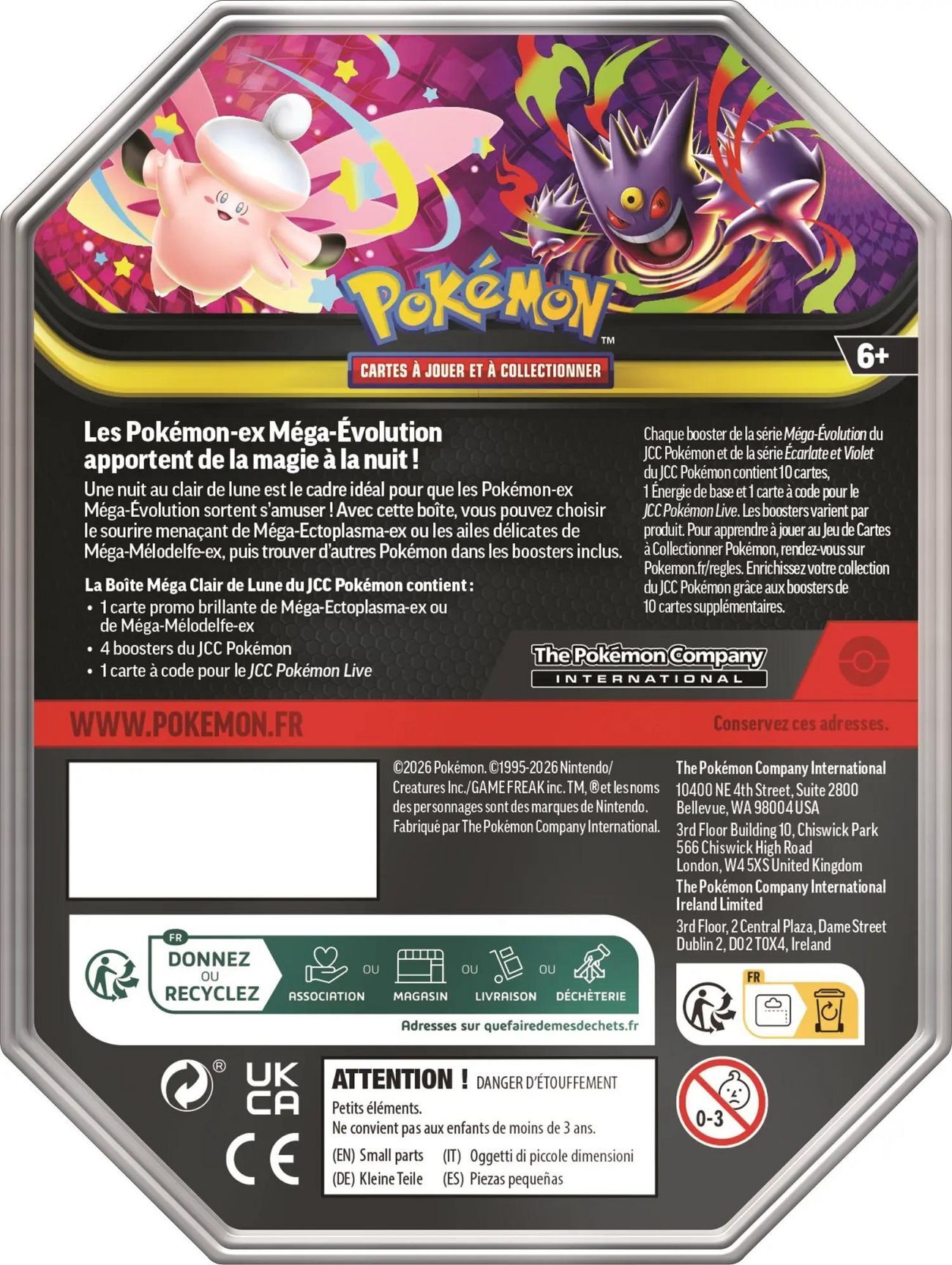 Pokémon JCC: Méga Clair de Lune ex Tin Méga-Ectoplasma - FR