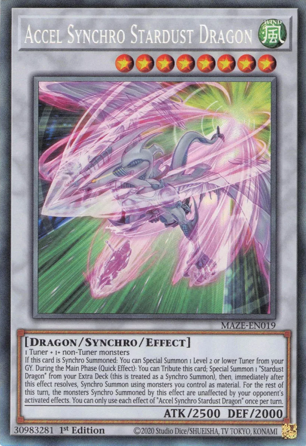 Schnellsynchro-Sternenstaubdrache - MAZE-019 - Collectors Rare - 1. Auflage Schnellsynchro-Sternenstaubdrache - MAZE-019 - Collectors Rare - 1. Auflage