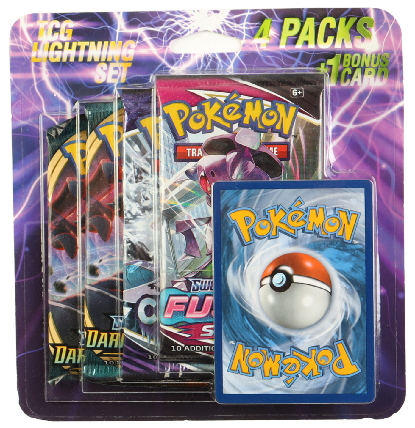 Pokémon TCG Lightning Set 4 Packs + 1 Bonus Card Blister Pack - EN
