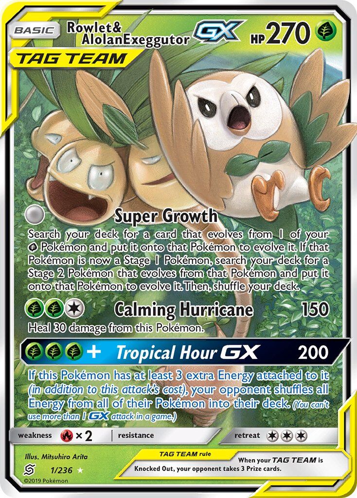 Rowlet & Alolan Exeggutor-GX - 1/236 - EN Rowlet & Alolan Exeggutor-GX - 1/236 - EN